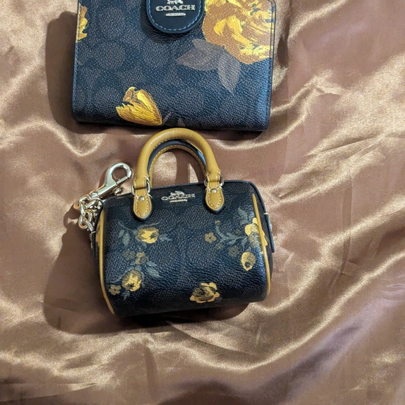 Coach Accessories - Coach Black and Yellow Floral Wallet Only